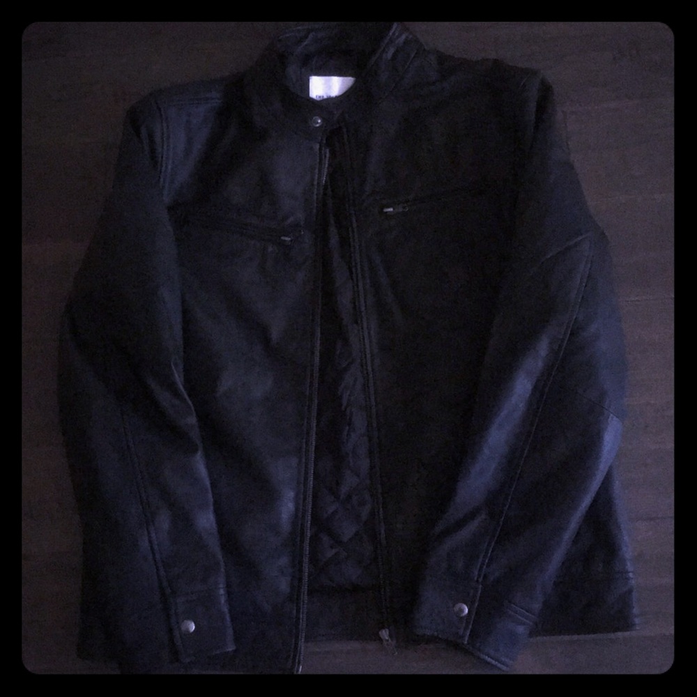 Black leather jacket